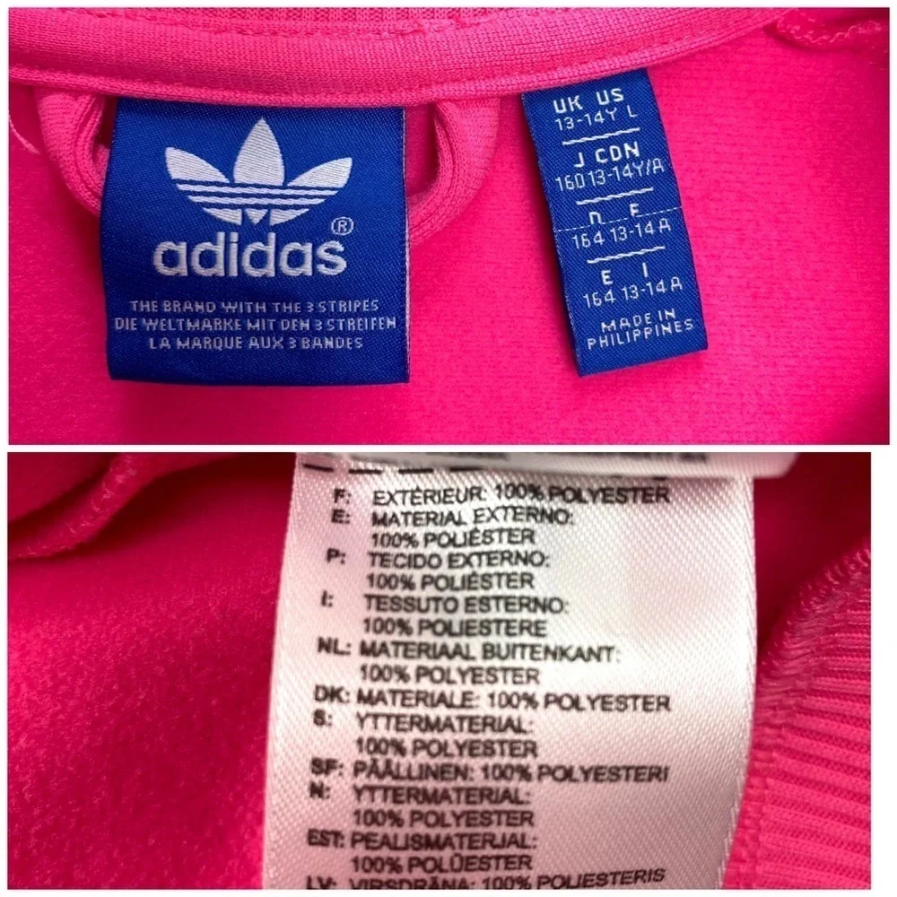 Adidas 3-Strip Zip up Truck Jacket Neon Pink